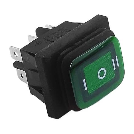 Interruptor basculante impermeable KCD4, interruptor de encendido de 2/3 posiciones, 6 pines, reiniciable o autoblocante, 16 A 250 VCA/20 A 125 VCA (ON-OFF rojo) (1/5)