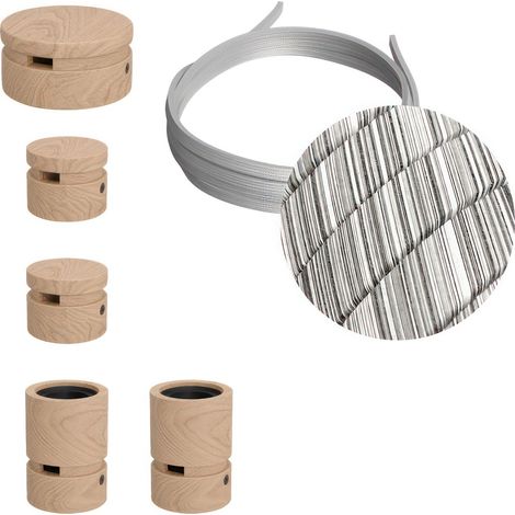 Sistema Filé Wiggle Kit - con cavo di 3 m per catenaria e 5 componenti in legno per interni