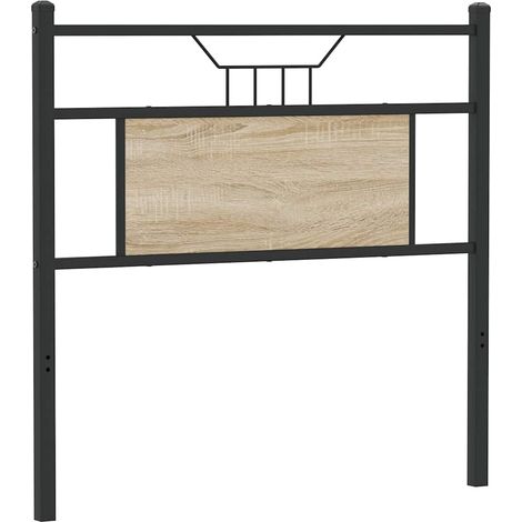 Cabecero de madera de ingeniería y acero roble Sonoma 90 cm vidaXL (1/5)