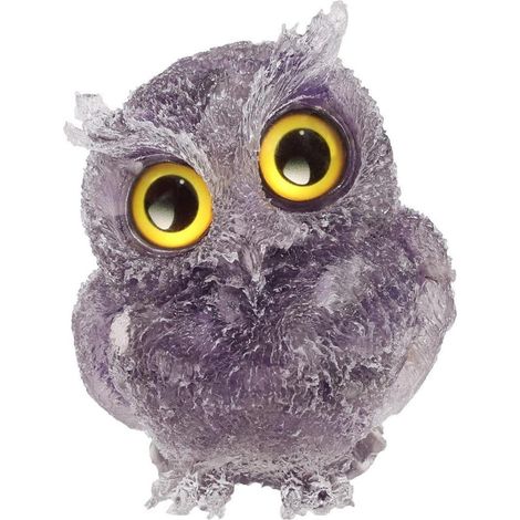 Figur Eule Amethyst Heilstein 6 cm Deko Geschenk Lila 6x4.6x4 cm (1/5)