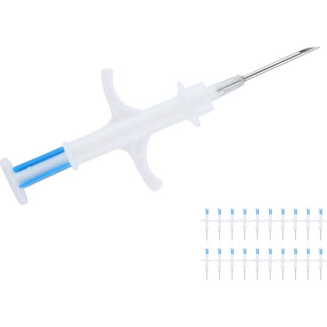 20 implants RFID pour chiens et chats, micropuces électroniques d'identification vétérinaire avec injecteur (1.4x8mm) pour animaux domestiques et bétail (1/5)