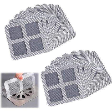 Lot de 20 filtres jetables pour bonde de douche - Autocollant pour évacuation de cheveux - Pour salle de bain, buanderie, baignoire et cuisine (10 cm x 10 m) (1/5)