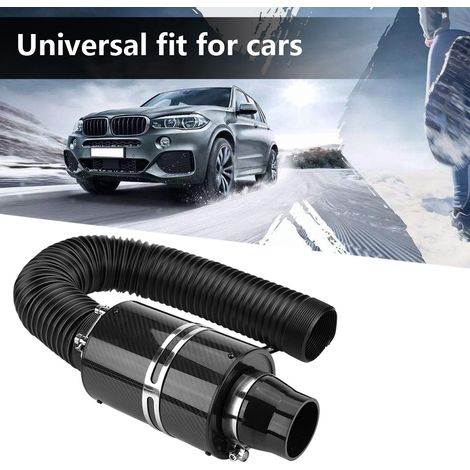Universelles Auto-Luftansaugset aus Kohlefaser, Hochleistungs-Kaltstromfilter, Ansaugrohr und flexibler Schlauch, Komplettset. (1/5)