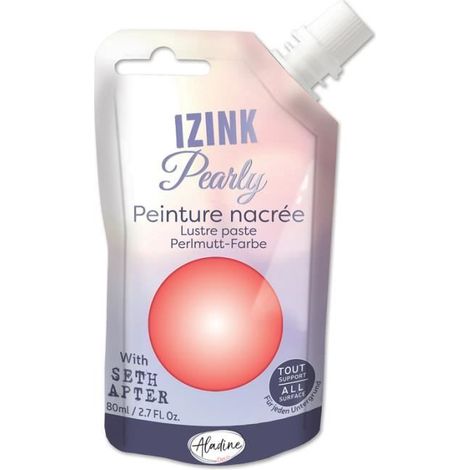 Peinture - Izink - Pearly - Corail - 80ml - Multi-supports crémeuse (1/2)