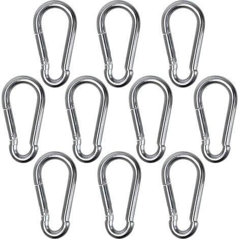 Jeu de 60 mousquetons de 28,9 mm, supporte jusqu'à 54 kg. Mousquetons en acier galvanisé résistant. (1/4)