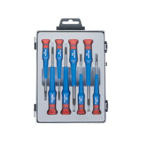 Jeu de 8 tournevis de précision Phillips et à fente – Longueur 40 mm – Empreintes variées pour travaux de précision – King Tony