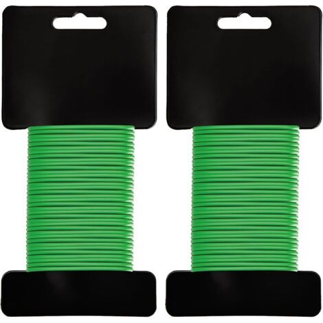 Fil de jardin 2,5 mm, 2 pièces x 10 m, fil torsadé flexible recouvert de plastique pour plantes (1/4)