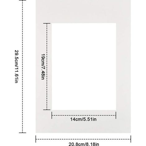 Set mit 10 Papier-Fotorahmen – A4-Format – Weiß – Passepartout – Säurefrei – Individuelle Größenanpassung – Für Fotorahmen, Poster und gemalte Fotos (1/5)
