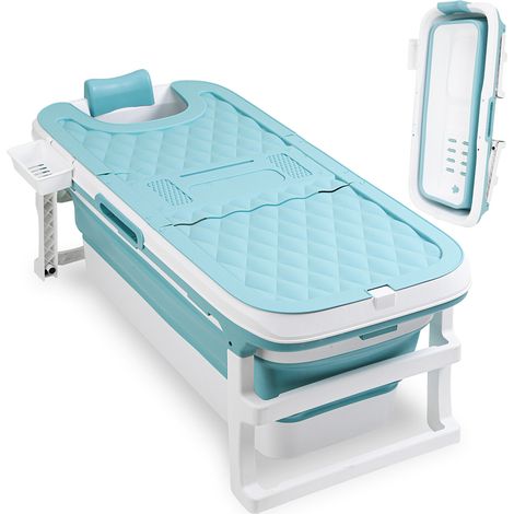 Randaco Beweglich Badewanne-Faltbare Bad Platzsparend-für Erwachsene und Kinder PP+TPE 132x60x50cm
