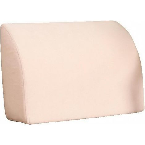 Wedge Cushion with Soft Velvet Cover, Velvet — Pale Pink, Firm Yellow Foam Support — Length 50 × Height (1/5)