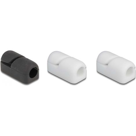 Delock Sujetacables de cierre automÃ¡tico y autoadhesivo 3 piezas negro / blanco