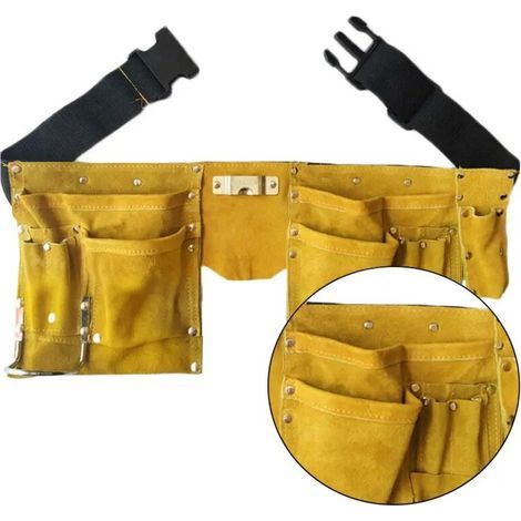 Ceinture à outils en cuir boucle à dégagement rapide charpentier Construction tablier outil pochette de rangement ceinture