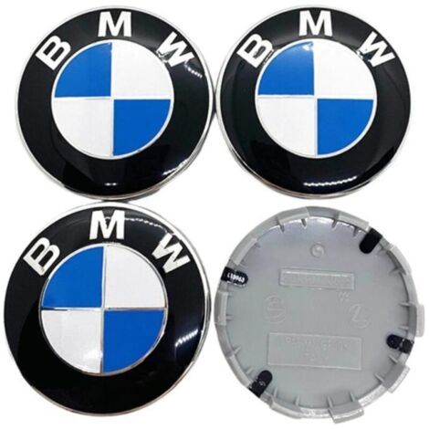 [JAMAIS UTILISÉ]68mm Lot de 4 Bleu Cache Moyeux Compatible with BMW Centre Roue ABS Accessoires de Voiture (1/4)
