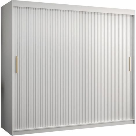 Armario Hartford 400, Blanco, 200x200x62cm, Puertas de armario: Correderas, Número de estantes: 9