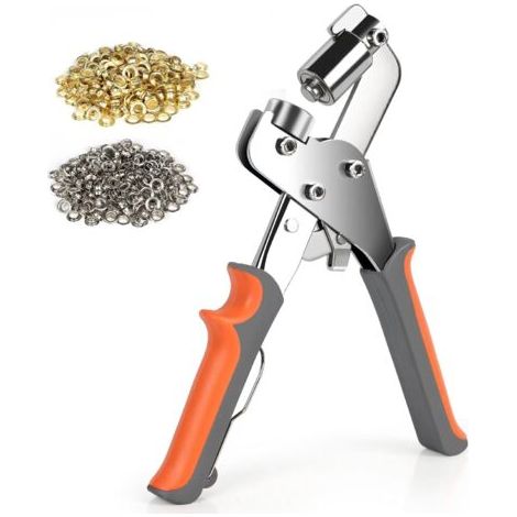 Kit d'outils pour œillets, 10 mm, pince à œillets en métal, outil de perforation, PVC, avec 300 œillets en aluminium