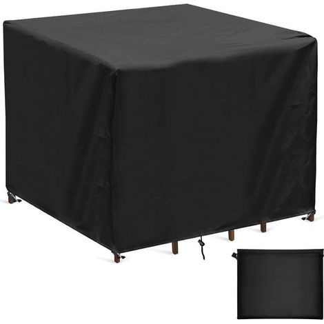 Housses Table de Jardin, 420D Oxford Carre Housse Salon de Jardin Imperméable, Résistance au Vent, Bache Protection Carre Table Jardin Exterieur,90x90x90cm A (1/5)