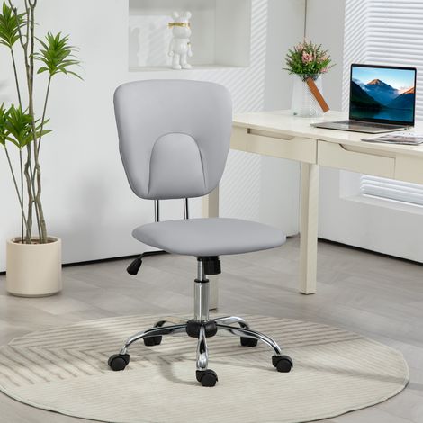 Chaise de Bureau Pivotante avec Hauteur Réglable et Fonction Basculante pour Bureau Étude 50x54x87,5-96,5 cm Gris (1/5)