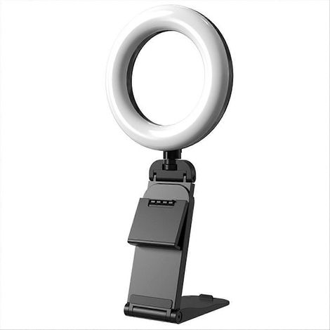 Anneau LED à pince avec support de téléphone pour visioconférence sur ordinateur (1/5)