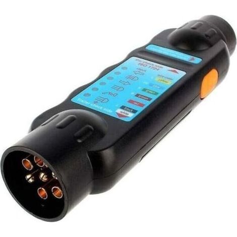 Outil de testeur de remorque à 7 Broches, 7pin 12V Remorquage de la Bande de remorque de la Prise de Courant Testeur de Connexion Testeur de Diagnostic Noir (1/3)