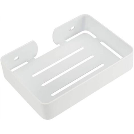 ALLIANDISPorte-savon mural en acier inoxydable avec kit d'installation pour douche, blanc (1/4)