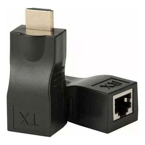 Extendeur HDMI, XU, Répéteur de convertisseur d'extension câble réseau HDMI RJ45, D'adaptateur RJ45 30M 5e/6 1080p jusqu'à 3 - (1/4)