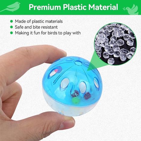 Bird Ball Chew Toy for Birds Ball and Bell Bite Ball for Pets Mini Colorful Chew Ball for Parrots Toys for Birds (1/4)