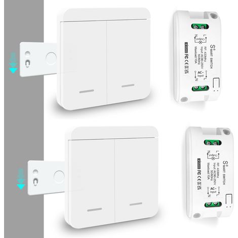 Kit interrupteur lumière sans fil CA 220-240 V récepteur RF 433 MHz contrôlable à 100 mètres (1/5)