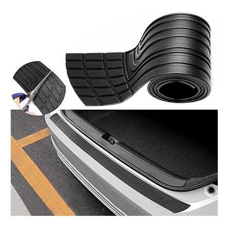 Protection du Pare-Chocs arrière de la Voiture,Bande de Protection de Coffre de Voiture,Protecteur de Pare-Chocs arrière en Caoutchouc,Protection de Pare-Chocs de Coffre Anti-Rayures (1/5)