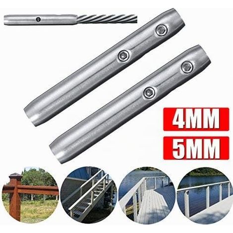 Kit Cable Acier 3mm, Serre Cable Inox 7x7 PVC Gainé avec Tendeur, Boucles, Cosses, Serre Câbles Acier, Crochets Muraux, Mousquetons et Clé, Fil a Linge Extérieur (1/4)