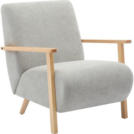 Poltrona in Tessuto Grigio e Legno  - JULOMO