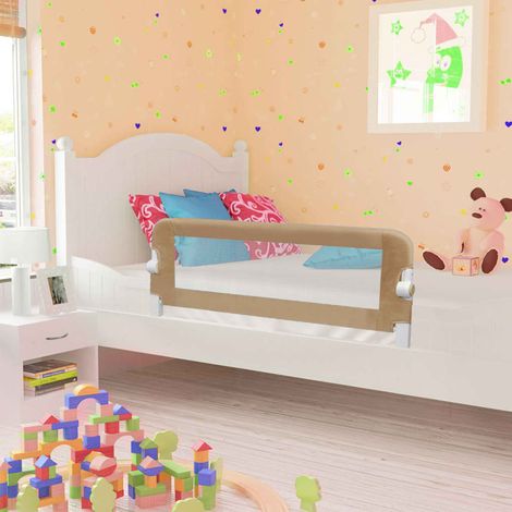 Barrière de Lit pour enfant - Barrière de protection de lit Taupe 120x42 cm Polyester BV523283 - BonneVie (1/5)