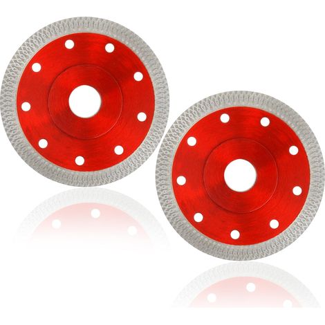 Juego de 2 discos de corte de diamante de 115 mm para amoladoras angulares, corte limpio en porcelana, piedra artificial, granito, hormigón, mármol, ladrillos, cerámica, tamaño 115 x 1,2 x 22,23 mm (1/5)