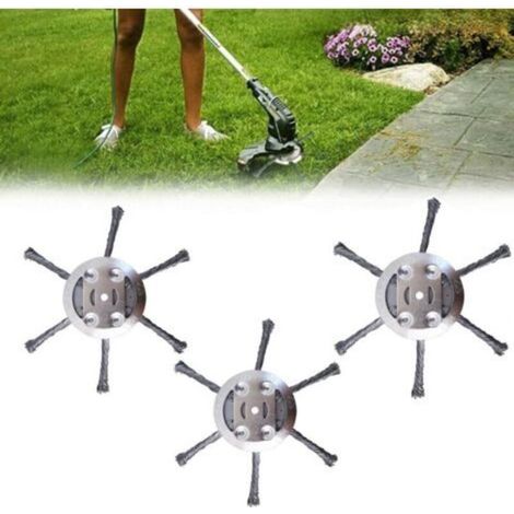 Tete De Debroussailleuse - Fil D Acier - Pour Jardin Pelouse Trottoir Pavage - Diametre 15 Cm - Ouverture 5 Cm - 3 Unites (1/4)