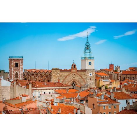 Tableau sur toile vue sur Perpignan 45x65 cm - Impression sur Toile Murale Décorative - Image imprimée en HD sur Toile - Toile sur Châssis en Bois FSC - Fabriqué en France (1/4)