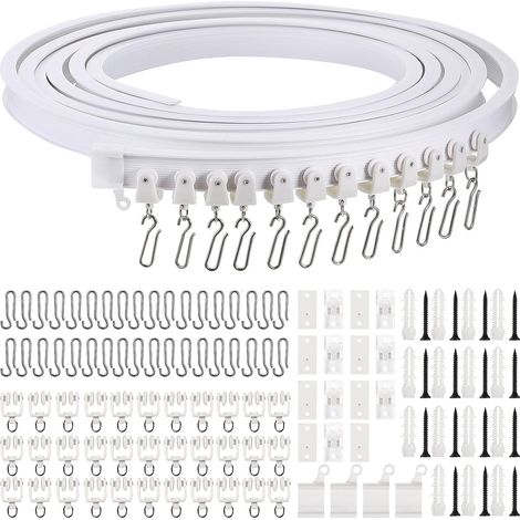Lot de 6 barres de rideau télescopiques extensibles à ressort (40-70 cm), sans perçage, pour douche ou baignoire.