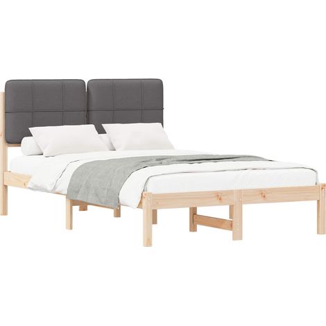 Maison Exclusive - Letto con Testiera Rivestita Grigio scuro 120 x 200 cm (1/5)