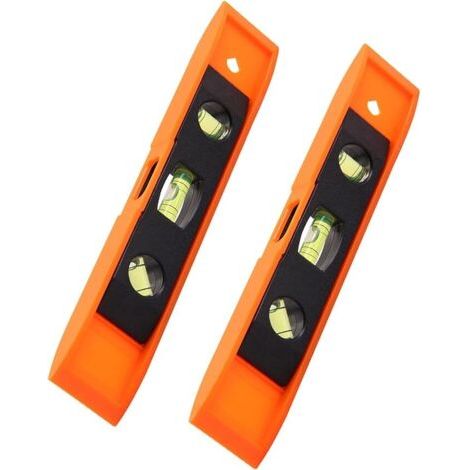 2 PCS magnétique 9 pouces niveau, outil de mesure de niveau - orange (1/3)