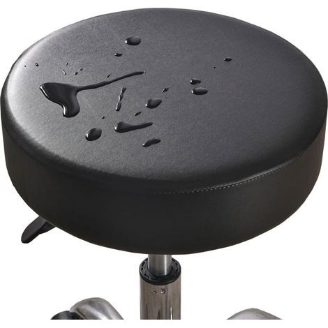 1 Housse De Tabouret Rond, Cuir PU Élastique, Protection Siège, Diamètre 30-38cm, Pour Bar Restaurant Bureau (1/5)