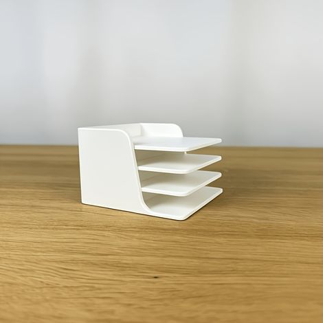 Organiseur de post-it empilable de bureau, 1 pièce, pour post-it carrés de 76 x 76 mm, compartiments multicolores, blanc (1/5)