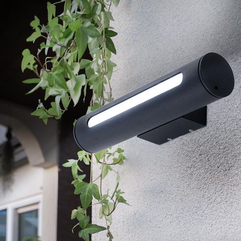 Applique d'extérieur Applique d'extérieur Applique d'extérieur Applique de maison métal noir IP44 Résistant aux éclaboussures, 1x LED 3 watt 250 lumens blanc chaud, DxHxL 6,5x30x100 cm
