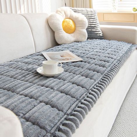 Epais Housse de Canapé Lavable - Nouveau Velours Côtelé Doux Universel Housse Canapé 2 3 4 Places, Housse de canapé Antidérapant, Housse Canape d'angle Protège Meubles pour Le Salon (70x150cm) (1/5)