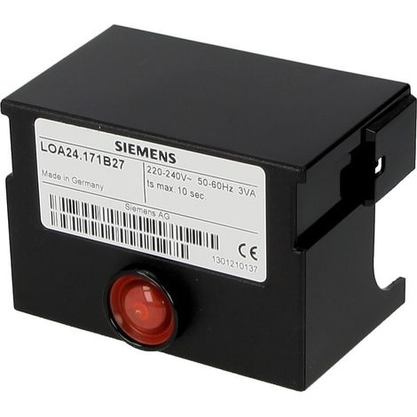 Siemens – Relais à fioul 24.171B27 – Surveillance brûleurs fioul 1 à 2 allures – Consommation max 30 kg/h – Remplace LOA 14, 21, 22