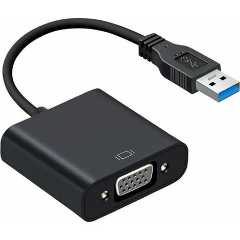 Adaptateur USB 3.0 vers VGA, Convertisseur d'adaptateur vidéo VGA vers USB, Résolution de prise en charge 1080p, Compatible avec ordinateur de bureau Ordinateur portable Windows 10 / 8.1 / 8/7 / XP Mo (1/5)