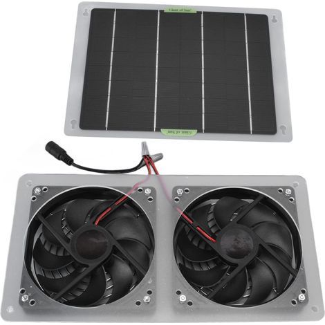 – Kit de ventilateur solaire 100W 12V – Panneau 25x19cm – Ventilateur 28x14,5cm – Évacuation air chaud pour serre et maison (1/5)