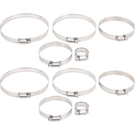 Collier de serrage pour tuyau 304 acier inoxydable résistant à la corrosion, lot de 25 pièces, type américain, outil de fixation rapide (1/5)