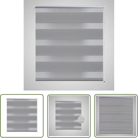 Lichtfilter - vidaXL Zebra-Rollo 40,9 x 100 cm, Stoffbreite 36,7 cm, grau - Moderne Rollos (1/5)