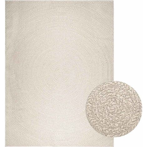 Teppich ZIZUR Creme 240x340 cm Jute-Optik Indoor und Outdoor