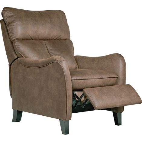 Fauteuil relax manuel en microfibre couleur sable - Longueur 76 x Profondeur 90 x Hauteur 108 cm (1/5)