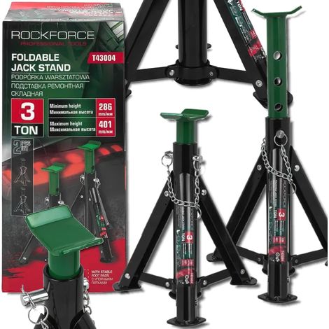 ROCKFORCE Wagenheberständer, klappbar, 3 Tonnen, 2er-Set, 286–401 mm