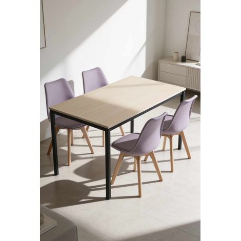 Mesas - Mesa Black Rectangular Dino 120x75 cm - Madera Natural (1/5)